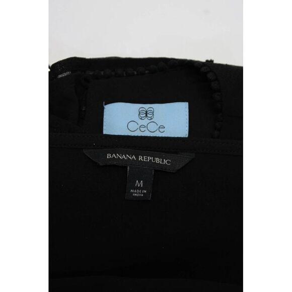 CeCe by Cynthia Steffe Banana Republic Womens Sheer Tops Black Size Medium Lot 2 - Picture 3 of 3